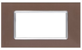 Placca vetro gem 6004bl-7 4p bronzo