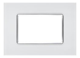 Placca vetro joy 5003bl-1 3p bianco