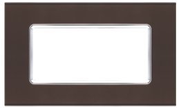 Placca vetro joy 5004bl-6 4p testa di moro