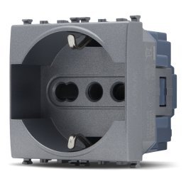 Presa schuko unel sun-t5 914g grigio