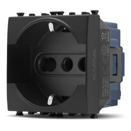 Presa schuko unel sun-t5 914n nero