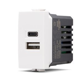 Presa usb a+c t3-joy bianca