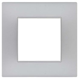 Placca soft-touch gem-t2 2p 6002st-3 silver