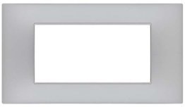 Placca soft-touch gem-t2 4p 6004st-3 silver