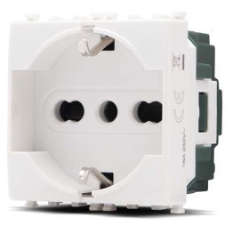 Presa schuko unel 3.0 (16a-250v) gem 614b bianco -