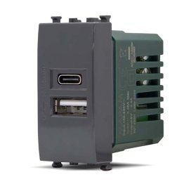 Presa usb 2.4a a+c t2-gem 633n nero