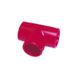 Raccordo tee in abs di colore rosso diametro 25mm