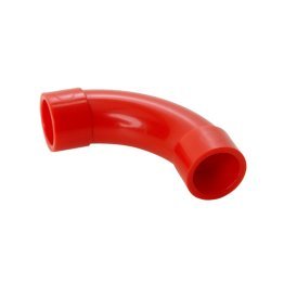 Curva da 90° in abs 25mm rosso per tubo di aspir