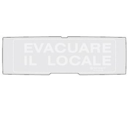 Pellicola in policarbonato con la scritta evacuar